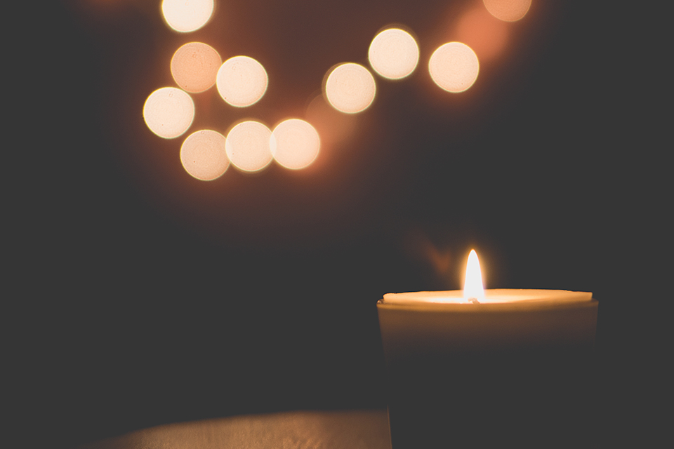 candle with soft lighting